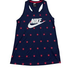 Nike Patriotic USA Star Print Logo Racerback Tank Top Women's Size XS